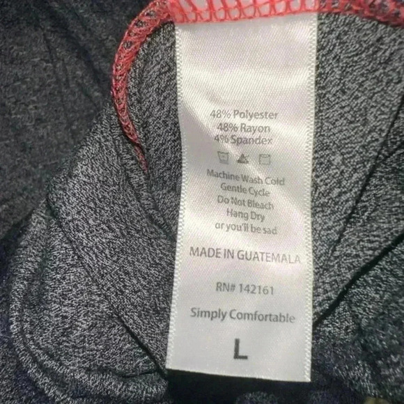 Lularoe Large heather charcoal grey Julia dress with red raglan sleeves. NWT. - Picture 5 of 6